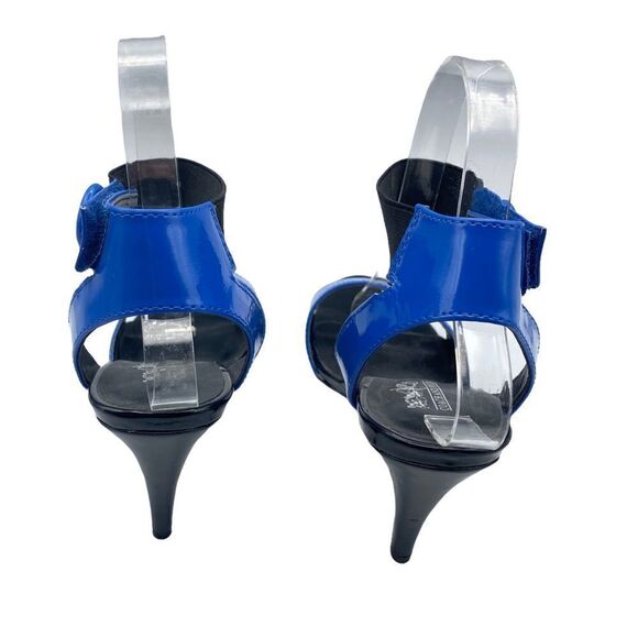 Coach Blue Ankle Velcro Strap Patent Shoes Size 8 - Picture 4 of 10